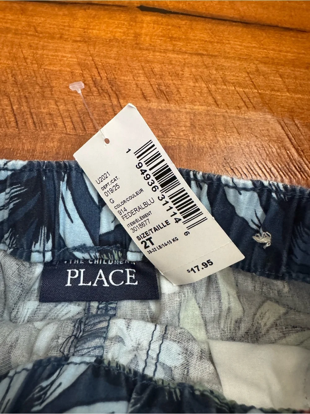 The Children's Place Navy Tropical Print Shorts with Coral & Mint Accents